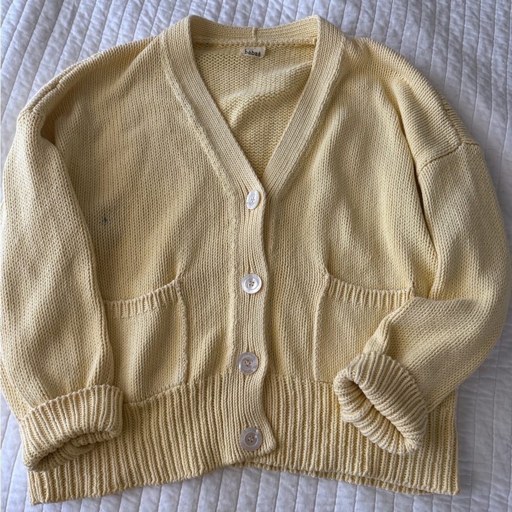 Babaa no.16 cotton cardigan mimosa blossom
